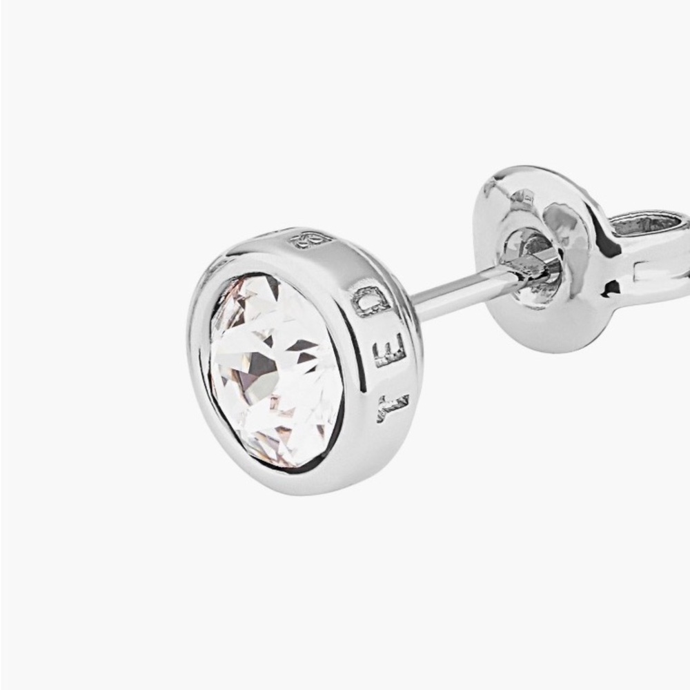 Ted Baker London Clear Crystal and Silver Tone Metal Stud Earrings